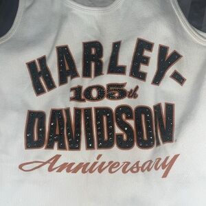 Harley Davidson 105th anniversary white tank top size medium
